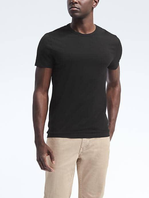 Banana Republic Mens Supima Ringer Tee - Black