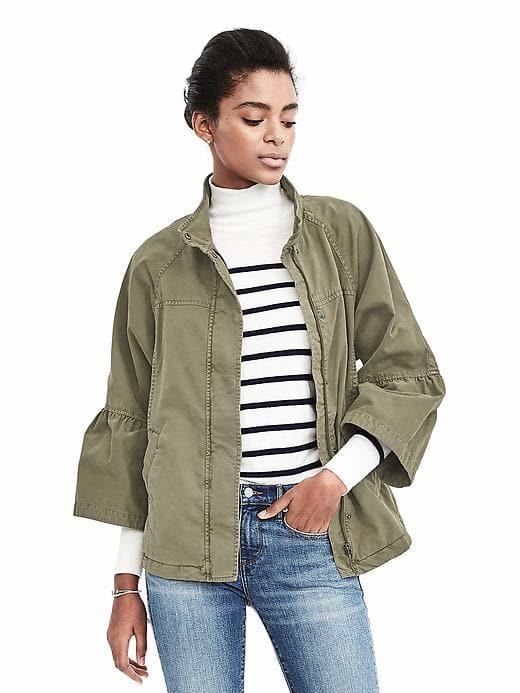 Banana Republic Full Sleeve Military Jacket - Tigers Eye Green