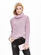 Banana Republic Womens Mixed Stitch Turtleneck Pullover Size L - Light Purple