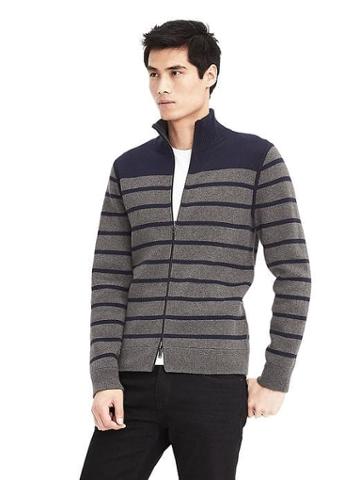 Banana Republic Mens Reversible Track Jacket - Wood Ash