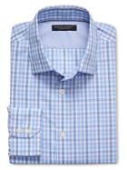 Banana Republic Mens Grant Fit Non Iron Purple Multi Check Shirt Size L Tall - Cool Water