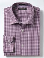 Banana Republic Mens Grant Fit Supima Cotton Gingham Shirt - Dried Cherry