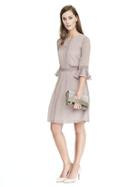 Banana Republic Womens Dot Ruffle Sleeve Dress - City Grey