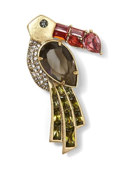 Banana Republic Womens Jeweled Toucan Brooch Gold Size One Size