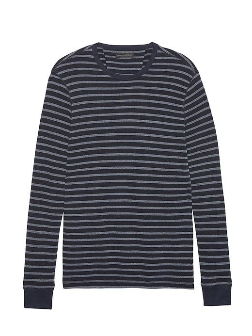 Banana Republic Mens French Terry Stripe Sweatshirt Navy Size L