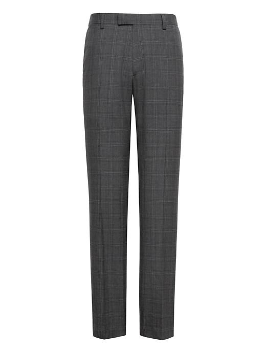 Banana Republic Mens Tapered Plaid Smart-weight Performance Wool Blend Suit Pant Charcoal & Iron Size 35w