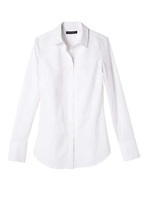 Banana Republic Womens Riley Fit White Shirt - White