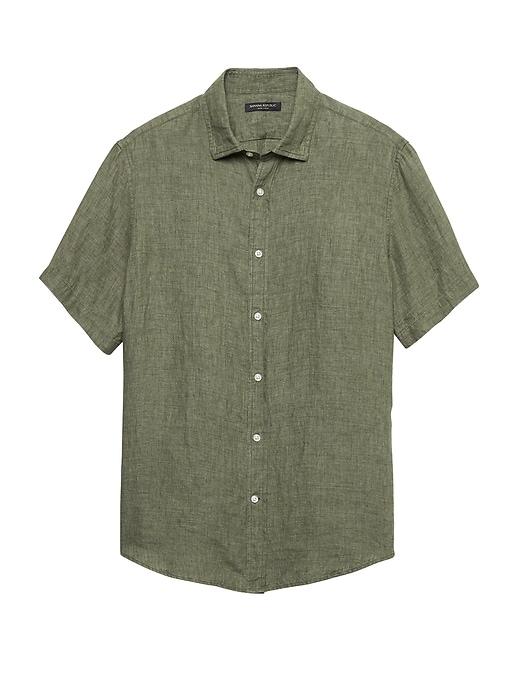 Banana Republic Mens Camden Standard-fit Linen Shirt Flight Jacket Size M