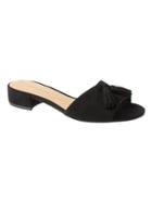 Banana Republic Womens Low Heel Tassel Slide Black Suede Size 10