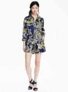 Banana Republic Limited Edition Long Sleeve Print Romper Size 0 Petite - Blue Print