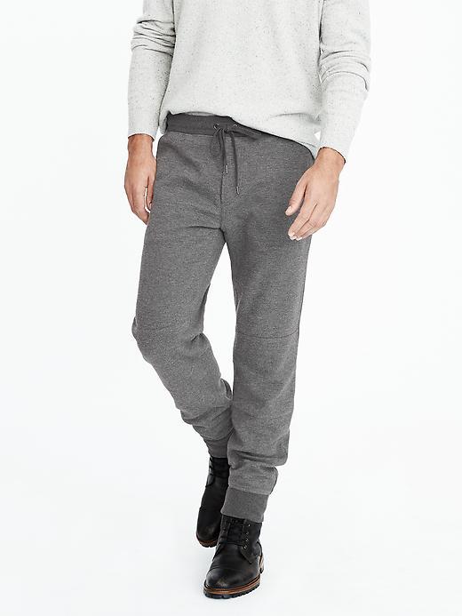 Banana Republic Mens Herringbone Jogger Pant - Gray Texture