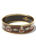 Banana Republic Mens Luxe Finds   Herms Gold Enamel Wide Bangle Black & Ecru Size One Size