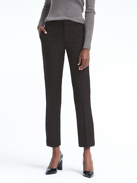 Banana Republic Womens Avery Straight-fit Machine-washable Bi-stretch Pant Black Size 12