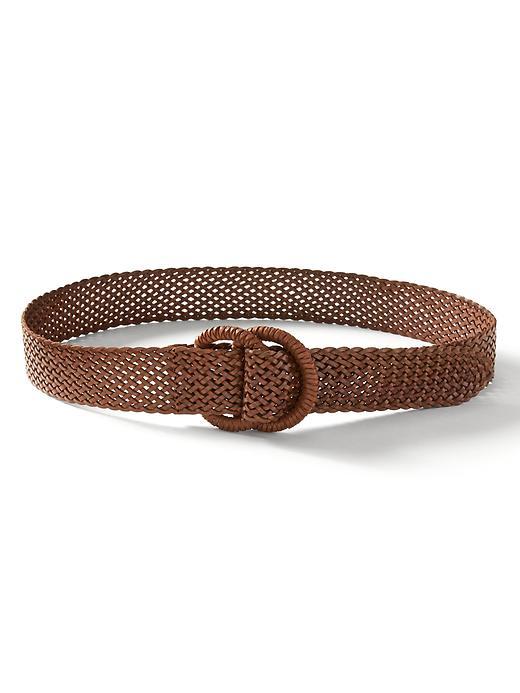 Banana Republic Woven Leather Belt Size L - Cognac
