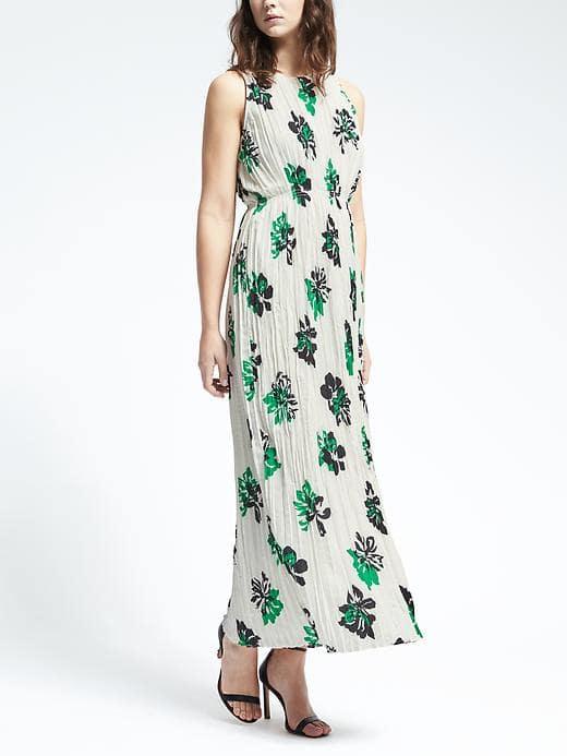 Banana Republic Womens Gathered Pleat Maxi Dress - Floral