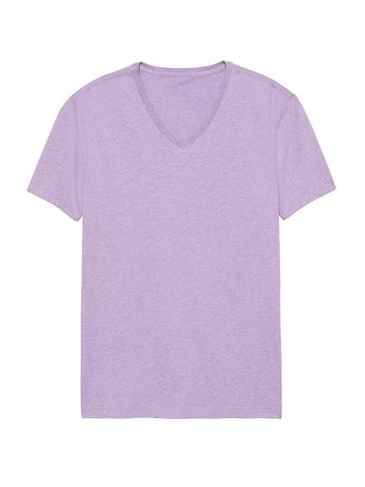 Banana Republic Mens Tech Cotton V-neck T-shirt Heather Light Purple Size L