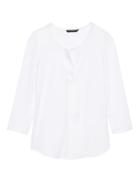 Banana Republic Womens Soft Sustainable Split-neck Top White Size M