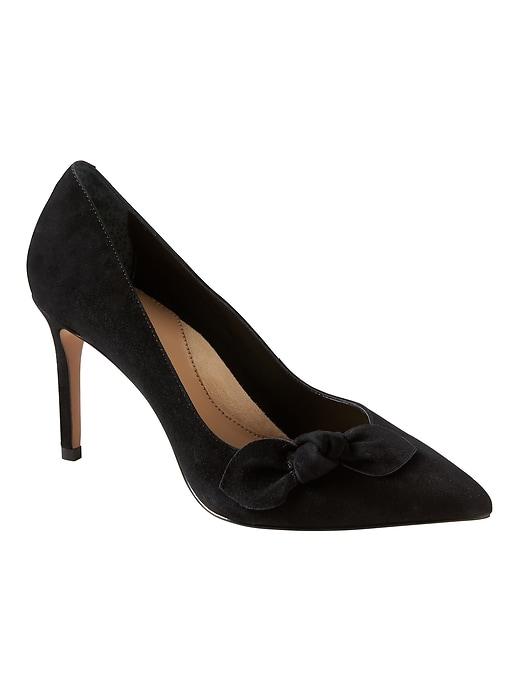 Banana Republic Womens Madison 12-hour Suede Bow Pump Black Suede Size 6