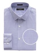 Banana Republic Mens Camden Standard-fit Non-iron Gingham Shirt Purple Dusk Size Xxs