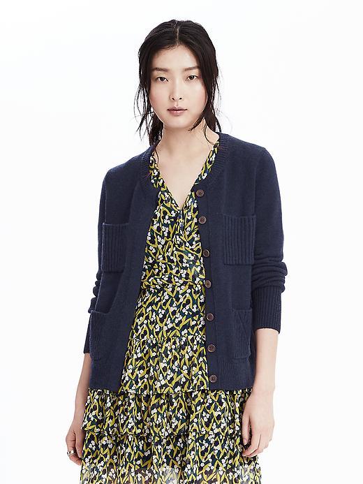 Banana Republic Womens Pocket Cardigan Size M - Navy