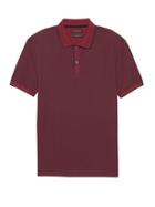 Banana Republic Mens Slim Luxury-touch Jacquard Tipped Polo Shirt Burgundy Size Xxl