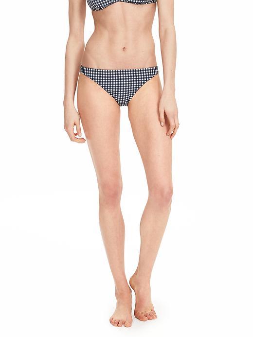 Banana Republic Womens Gingham Bikini Bottom Size L - Black Plaid