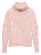Banana Republic Womens Confetti Wool-blend Turtleneck Sweater Pink Blush With Multi Color Size Xxs