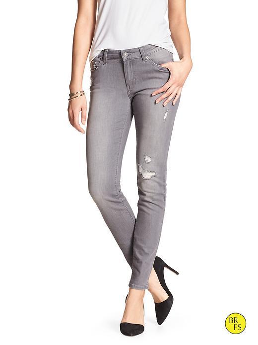 Banana Republic Factory Distressed Skinny Fit Jean Size 25 - Gray Denim