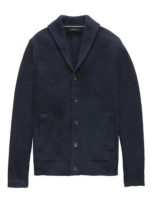 Banana Republic Mens Terry-knit Shawl-collar Cardigan Sweater Navy Size Xxl