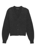Banana Republic Womens Japan Online Exclusive Blouson-sleeve Cardigan Sweater Dark Anthracite Size L