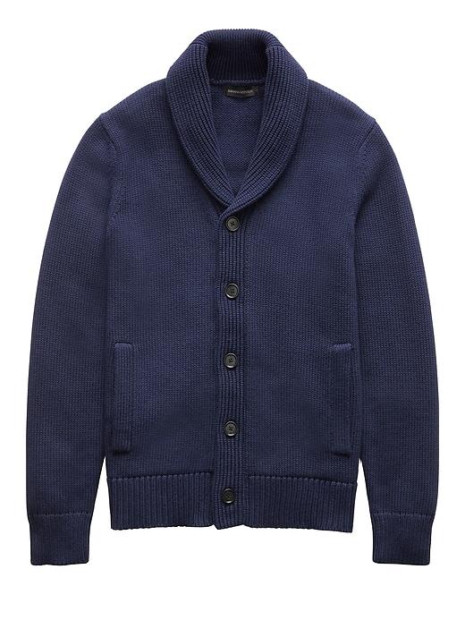 Banana Republic Mens Supima Cotton Shawl-collar Cardigan Midnight Size M