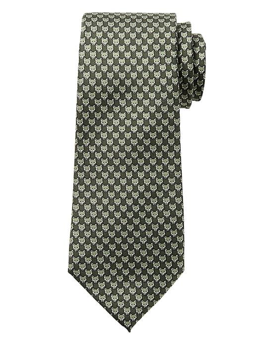 Banana Republic Mens Fox Silk  Nanotex Tie Olive Size One Size