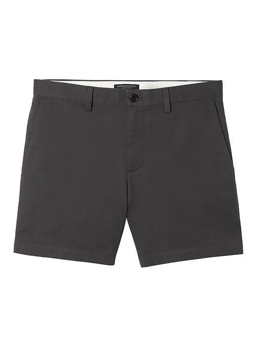 Banana Republic Mens Aiden Slim Stretch Cotton 7 Short - Dark Gray