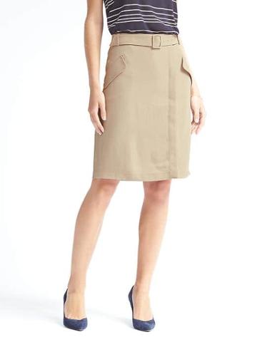 Banana Republic Womens A Line Utility Skirt - Golden Beige