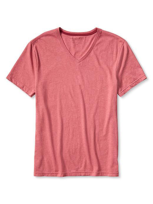 Banana Republic Soft Wash Vee Tee Size L Tall - Rasperry Heather