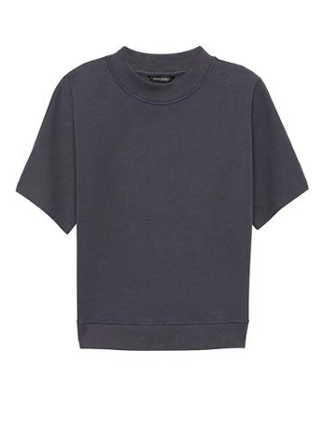 Banana Republic Womens Japan Online Exclusive French Terry Short-sleeve Sweatshirt Navy Size Xs