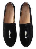 Banana Republic Womens Demi Embroidered Velvet Smoking Shoe Black Bubbly Velvet Size 7