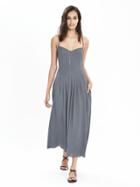 Banana Republic Womens Strappy Pleated Dress Size 0 Petite - Vintage Gray
