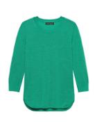 Banana Republic Womens Machine-washable Merino Curved-hem Sweater Kelly Green Size Xs