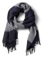 Banana Republic Mens Rugby Stripe Scarf Navy Blue Size One Size