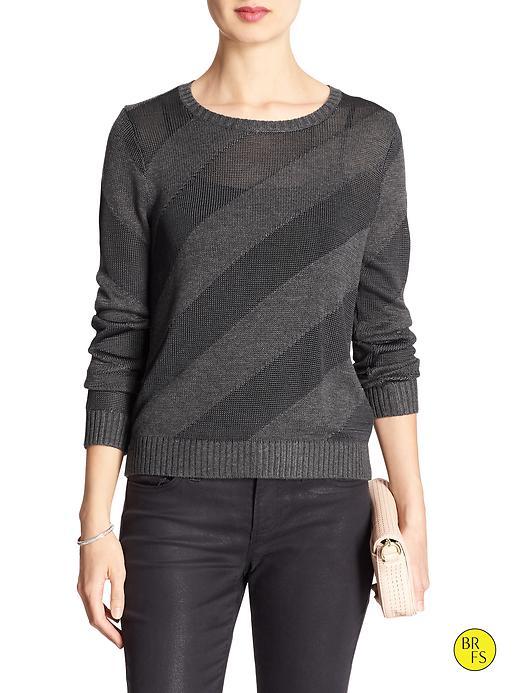 Banana Republic Factory Diagonal Stripe Sweater Size L - Dark Gray