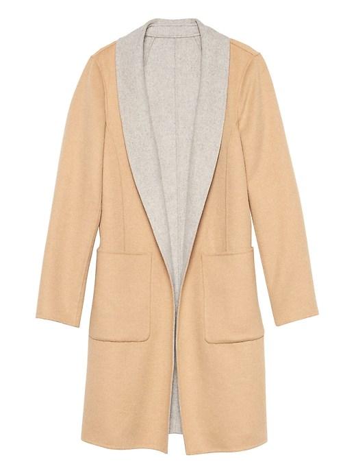 Banana Republic Womens Reversible Wool Car Coat Camel & Gray Size S