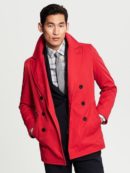 Banana Republic Mens Nylon/cotton Peacoat Saucy Red Size L
