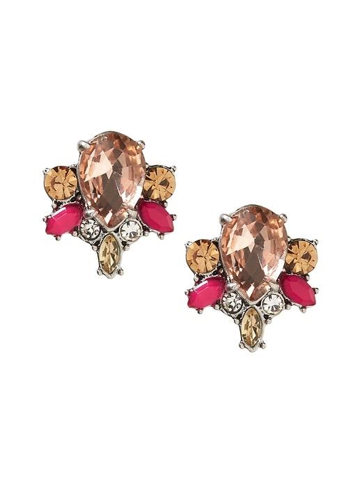 Banana Republic Womens Confetti Gem Studs Pink Multi Size One Size