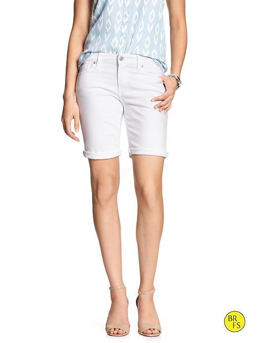 Banana Republic Womens Factory Denim Bermuda Short Size 24 Petite - White Denim