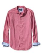 Banana Republic Mens Camden Fit Custom 078 Wash Red Shirt Size L Tall - Light Red Rhine