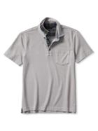 Banana Republic Mens Slim Fit Garment Dyed Polo Size L Tall - Gray Sky