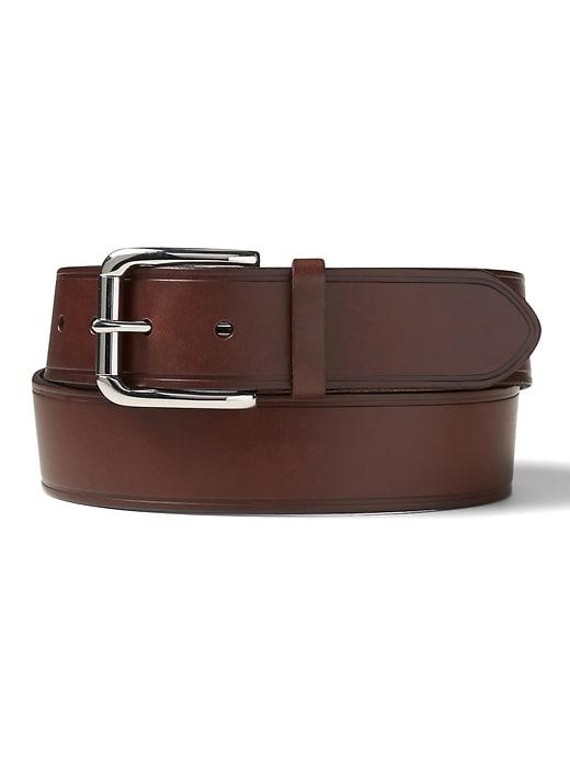 Banana Republic Mens Embossed Edge Leather Belt Chocolate Brown Size 40