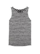 Banana Republic Womens Soft Jersey Wrap-back Tank Shadow Charcoal Stripe Size Xxs