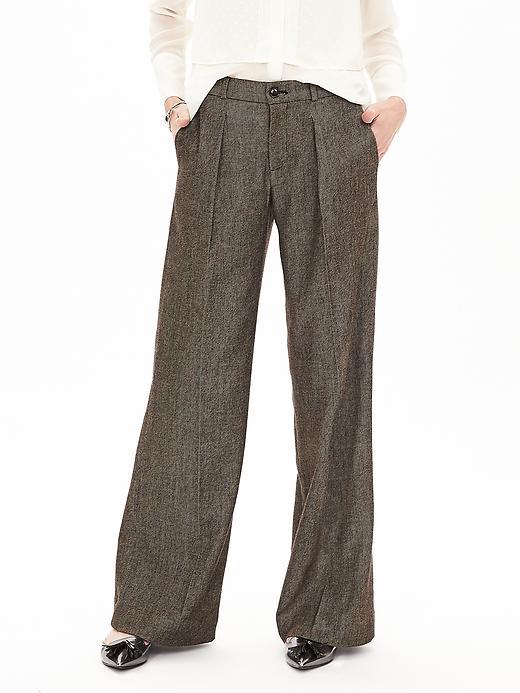 Banana Republic Womens Brown Wide Leg Pant Size 0 Regular - Brown Combo